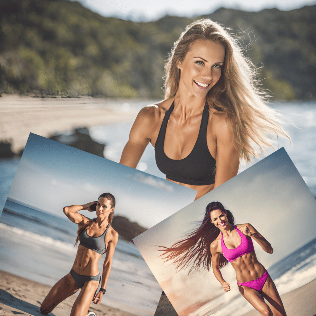 athletic and fit woman with bikini sport